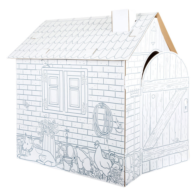 Afbeelding laden in galerijviewer, Small foot - kartonnen speelhuis boerderij, 87x71x88cm