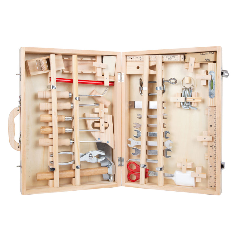 Load image into Gallery viewer, Small foot - houten gereedschapskist deluxe met gereedschap, 28dlg.
