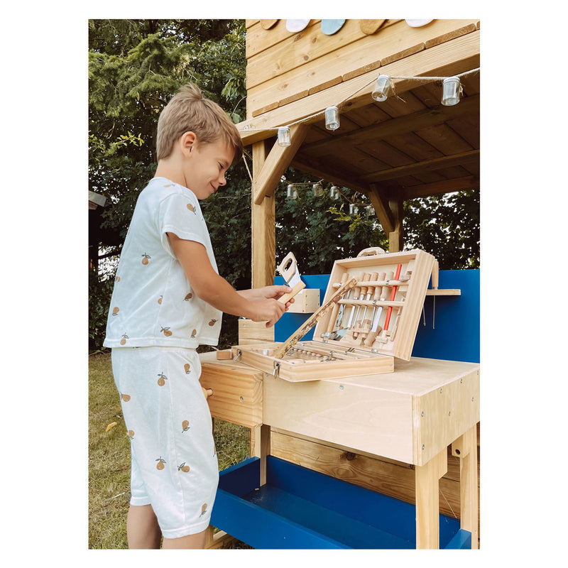 Load image into Gallery viewer, Small foot - houten gereedschapskist deluxe met gereedschap, 28dlg.
