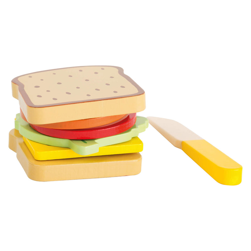 Load image into Gallery viewer, Small Foot Houten Speeleten Sandwich met Bestek, 7dlg.