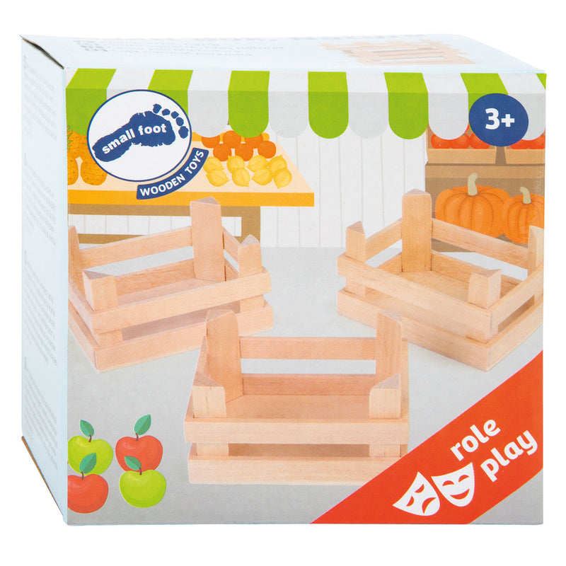 Afbeelding laden in galerijviewer, Small foot - houten kratjes klein 10x8x5,5cm, set van 3