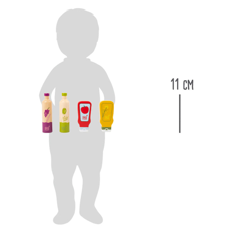 Load image into Gallery viewer, Small foot - houten speeleten sauzen en olie, 4dlg.