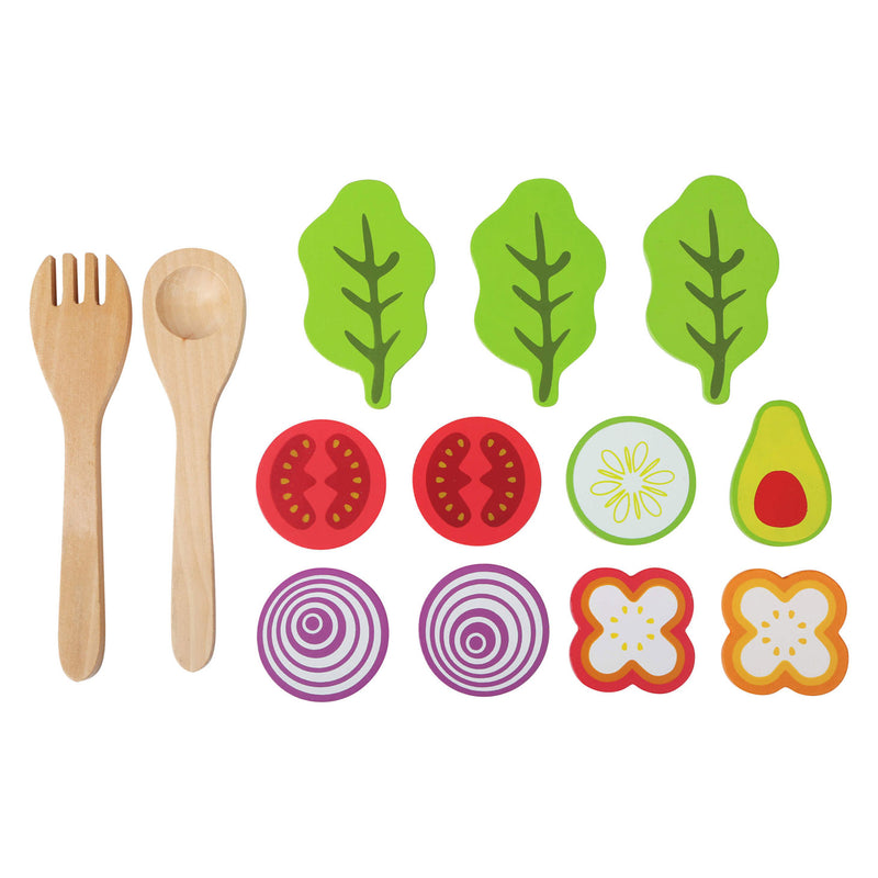 Load image into Gallery viewer, Small foot - houten speeleten salade speelset, 15dlg,
