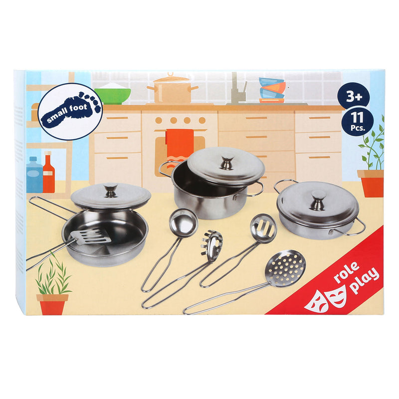 Load image into Gallery viewer, Small foot - metalen pannenset, 11dlg,