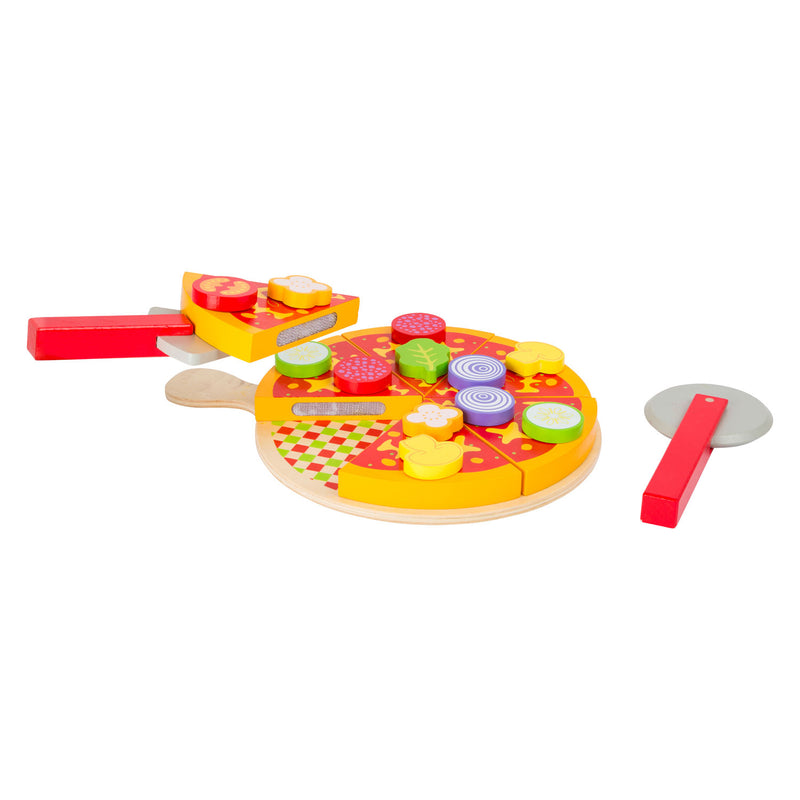 Load image into Gallery viewer, Small foot - houten snij- en speeleten pizza set, 21dlg.
