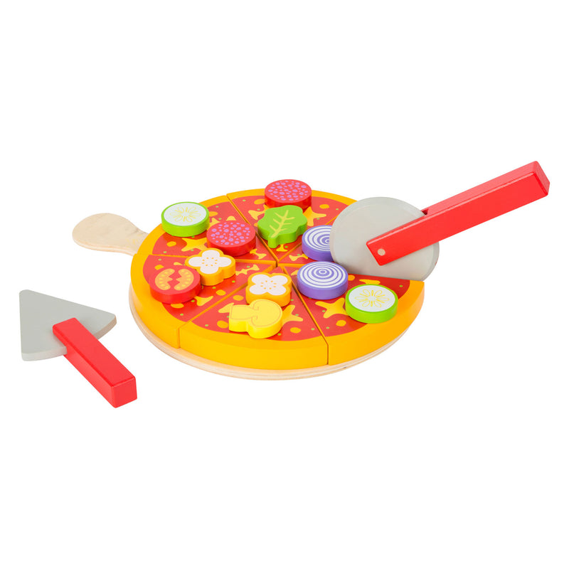 Load image into Gallery viewer, Small foot - houten snij- en speeleten pizza set, 21dlg.