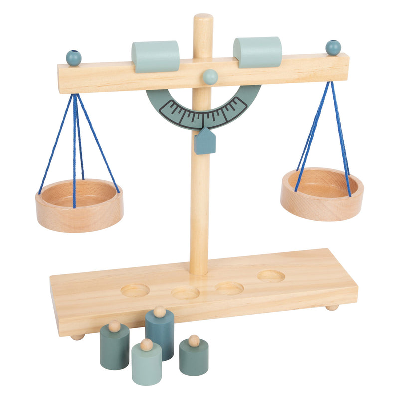 Load image into Gallery viewer, Small foot - houten weegschaal met gewichten, 5dlg.