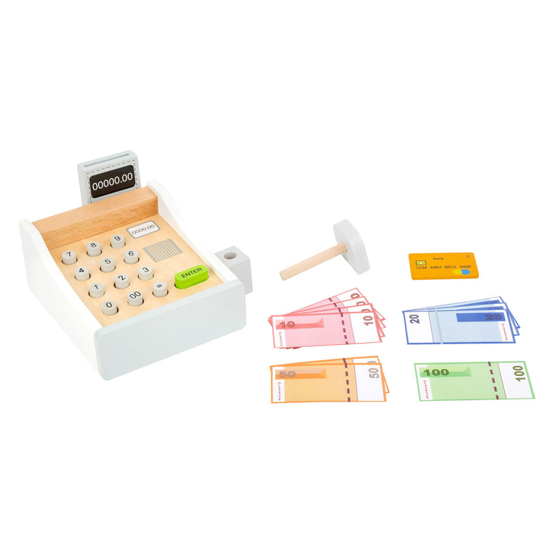 Load image into Gallery viewer, Small foot - houten speelgoedkassa met accessoires, 15dlg.