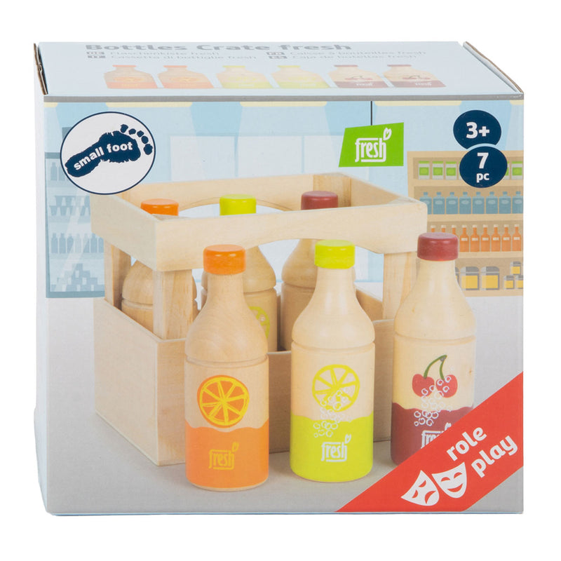 Load image into Gallery viewer, Small Foot Houten Krat met Flessen, 7dlg.