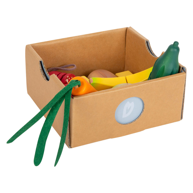 Afbeelding laden in galerijviewer, Small foot - houten snij- en speeleten lunch set, 24dlg.