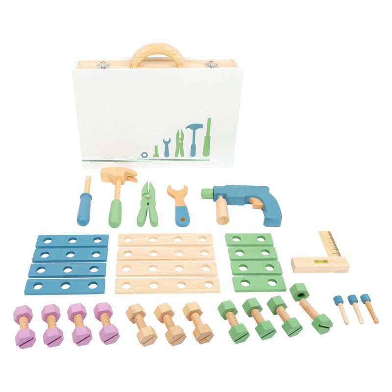 Load image into Gallery viewer, Small foot - houten gereedschapskoffer nordic, 43dlg.