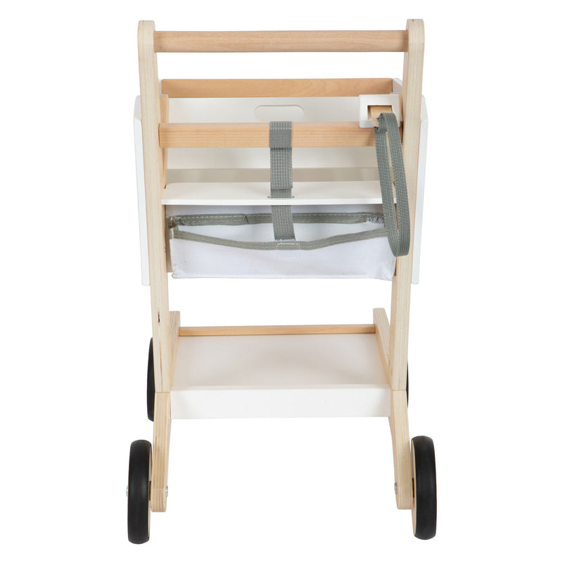 Afbeelding laden in galerijviewer, Small foot - houten supermarkt winkelwagen wit
