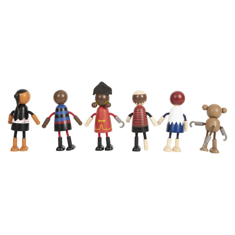 Load image into Gallery viewer, Small foot - houten poppetjes piraat buigbaar, 6st.
