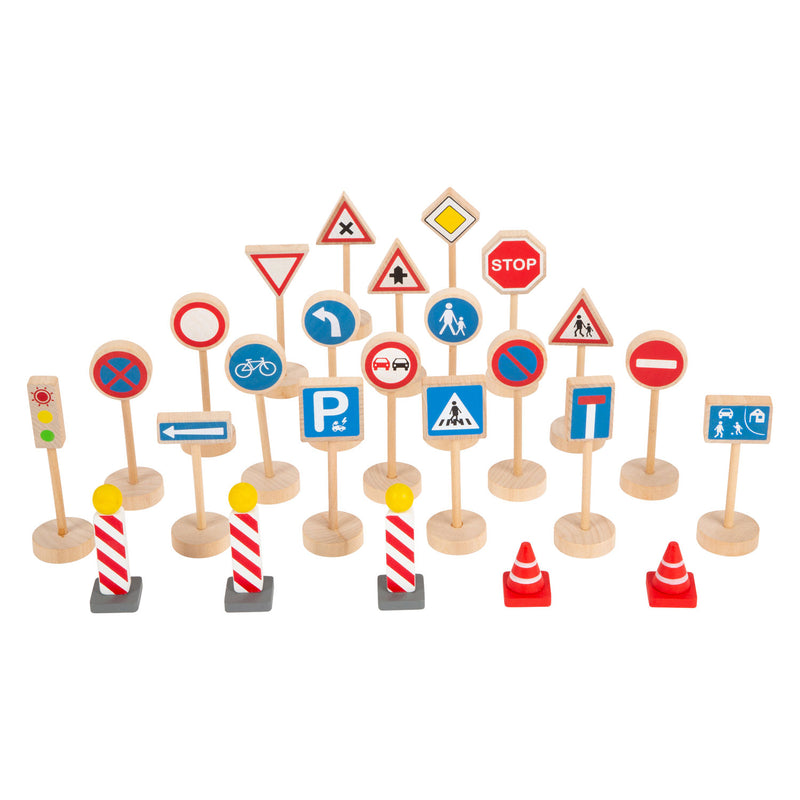 Afbeelding laden in galerijviewer, Small foot - houten mini verkeersbordenset, 25dlg.