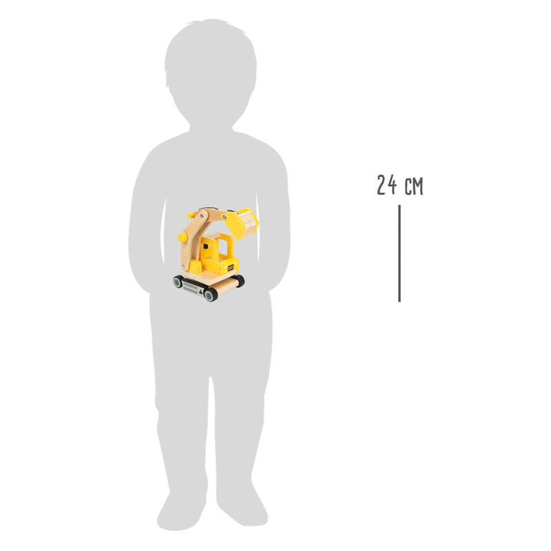 Load image into Gallery viewer, Small foot - houten graafmachine geel