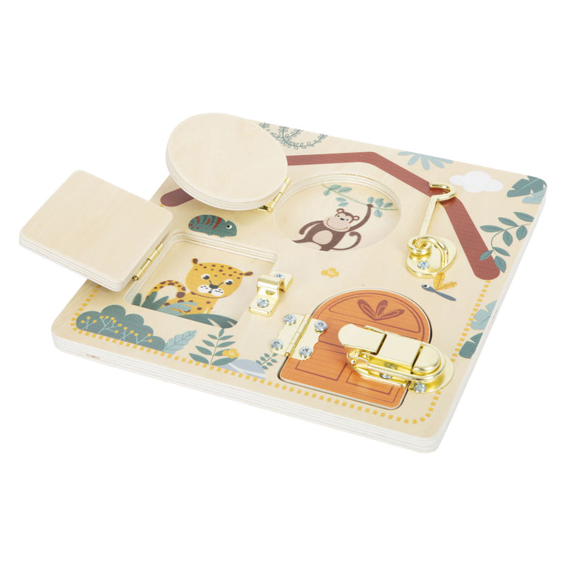 Load image into Gallery viewer, Small foot - sloten en grendels motorische activiteitenbord safari