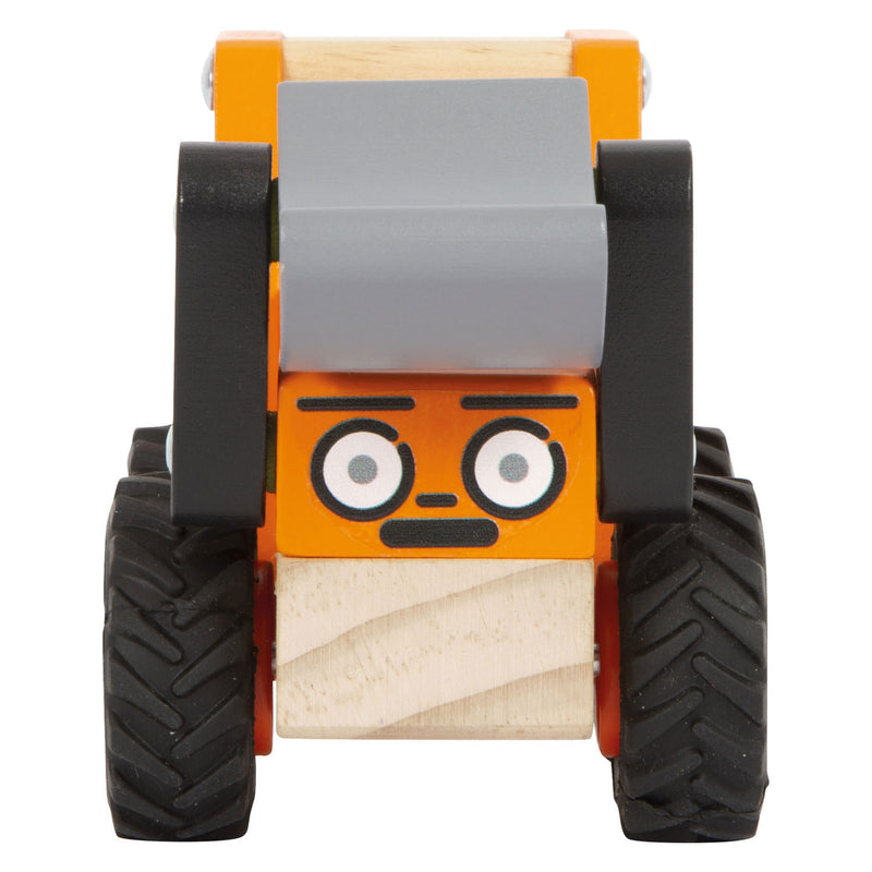 Load image into Gallery viewer, Small foot - houten graafmachine oranje