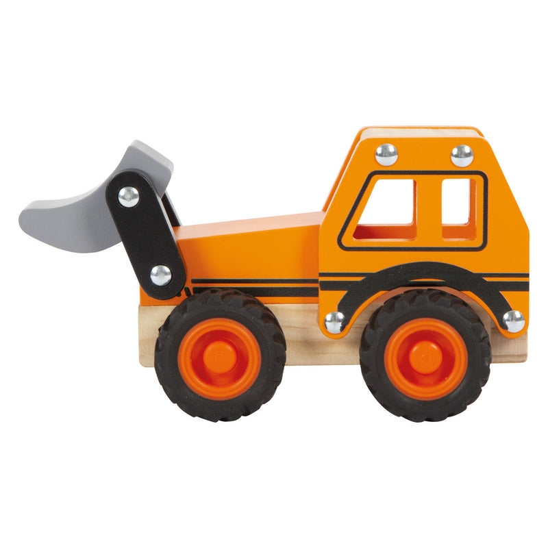 Load image into Gallery viewer, Small foot - houten graafmachine oranje