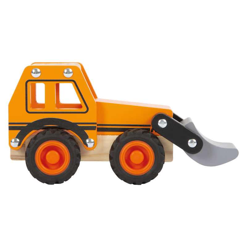 Load image into Gallery viewer, Small foot - houten graafmachine oranje