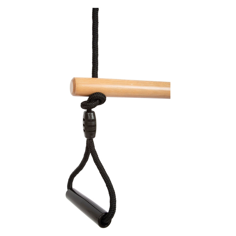Load image into Gallery viewer, Small foot - houten trapezeschommel met gymnastiekringen black line