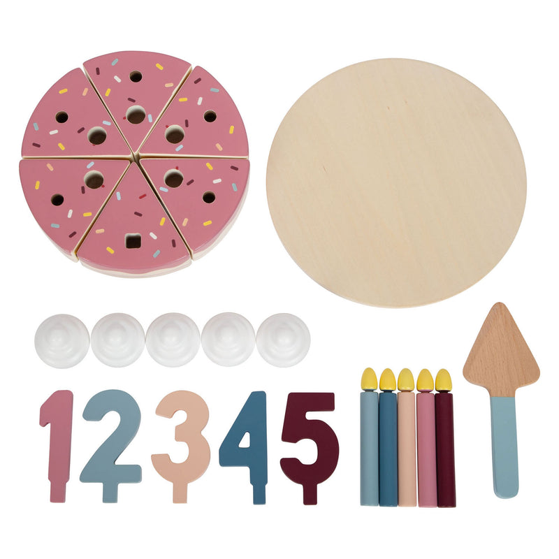 Load image into Gallery viewer, Small foot - houten snijbare verjaardagstaart, 18dlg.