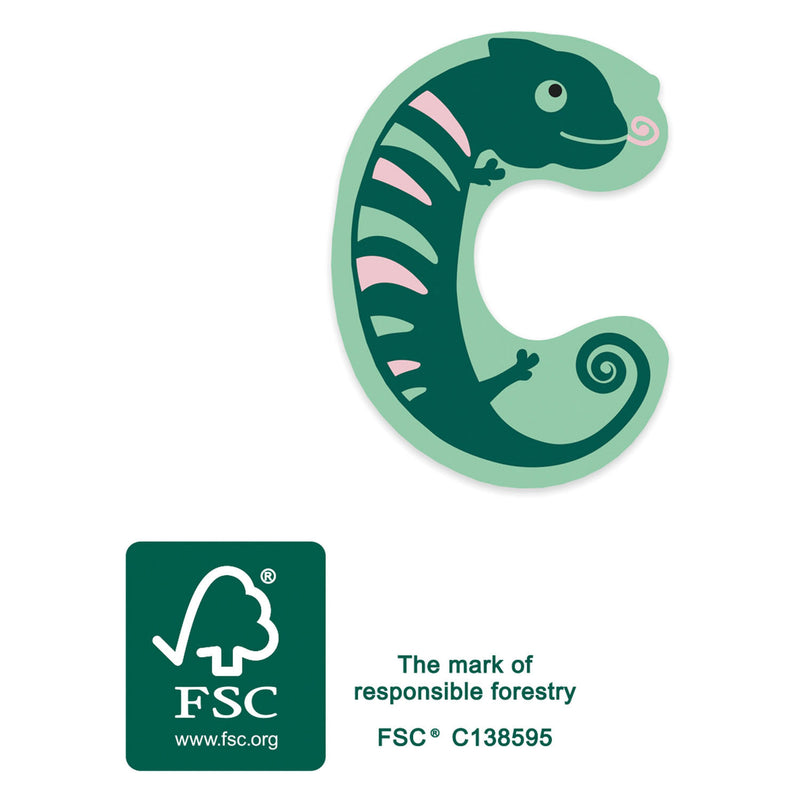 Load image into Gallery viewer, Small foot - houten dieren kinderletter - c