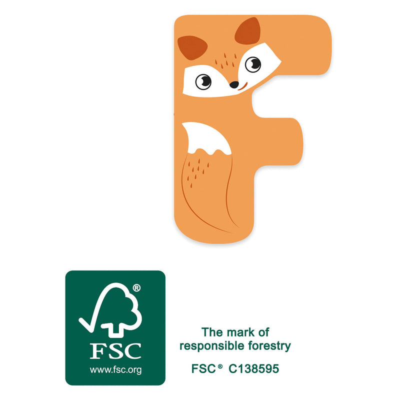 Load image into Gallery viewer, Small foot - houten dieren kinderletter - f