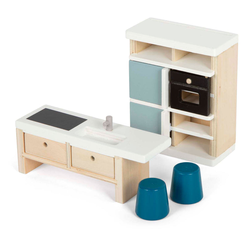 Afbeelding laden in galerijviewer, Small foot - houten poppenhuis meubeltjes keuken