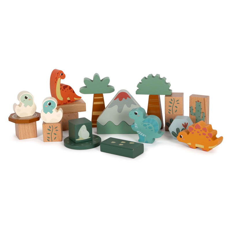Load image into Gallery viewer, Small foot - houten bouwblokken dino, 50dlg.