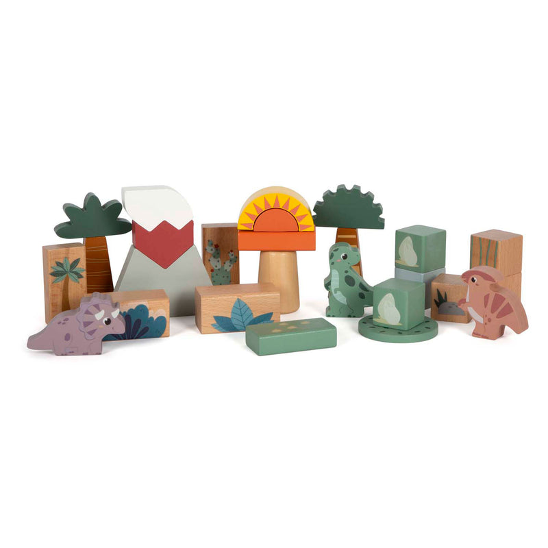 Load image into Gallery viewer, Small foot - houten bouwblokken dino, 50dlg.