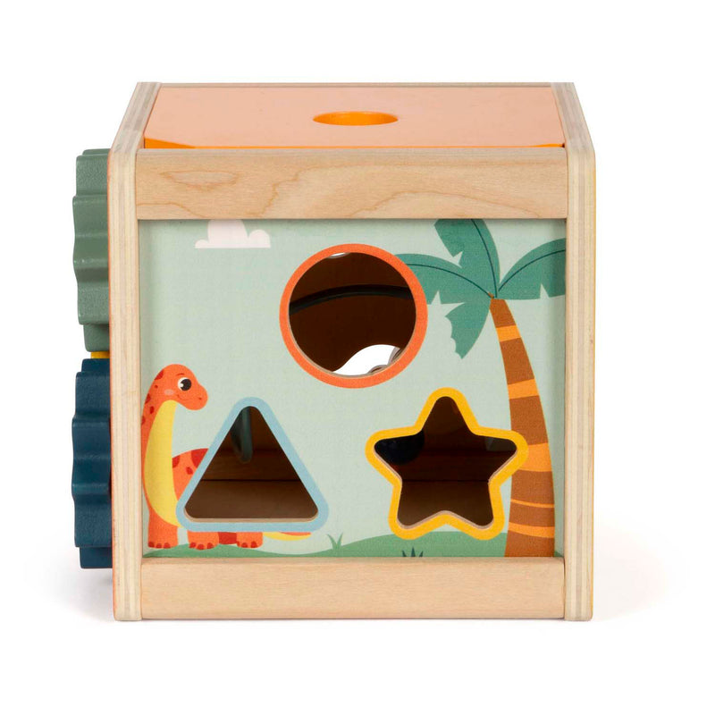 Load image into Gallery viewer, Small foot - houten activiteitenkubus motoriekspiraal dino