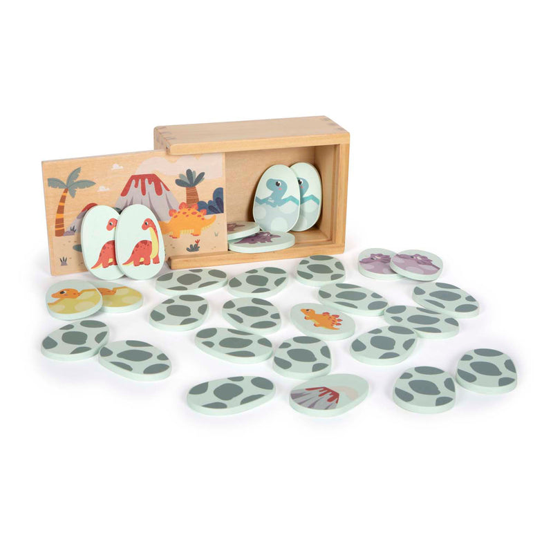 Load image into Gallery viewer, Small foot - houten memospel dino in opbergdoos