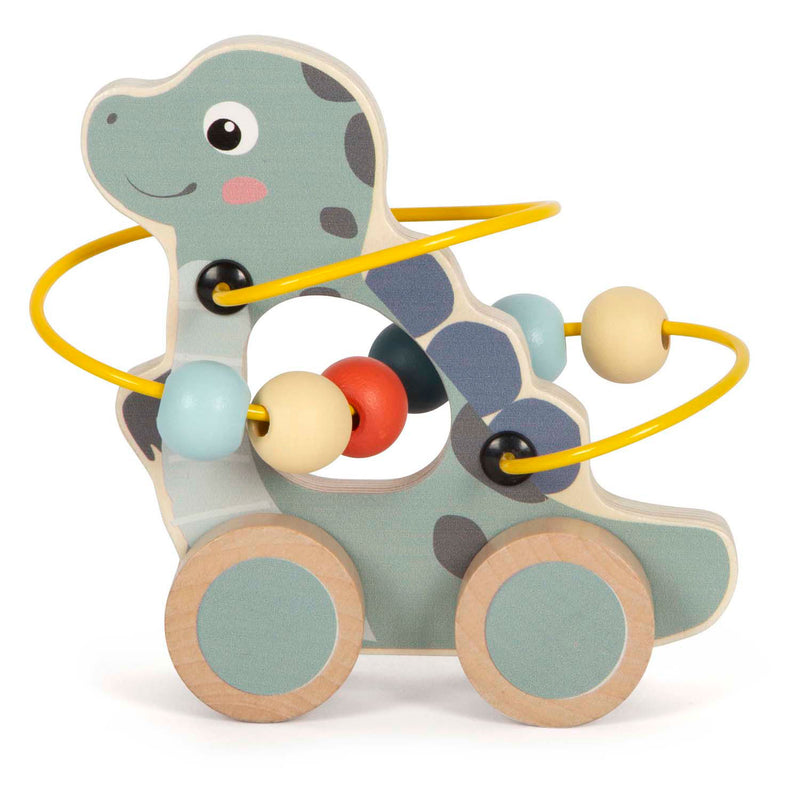 Load image into Gallery viewer, Small foot - houten duwfiguur motoriekspiraal dino