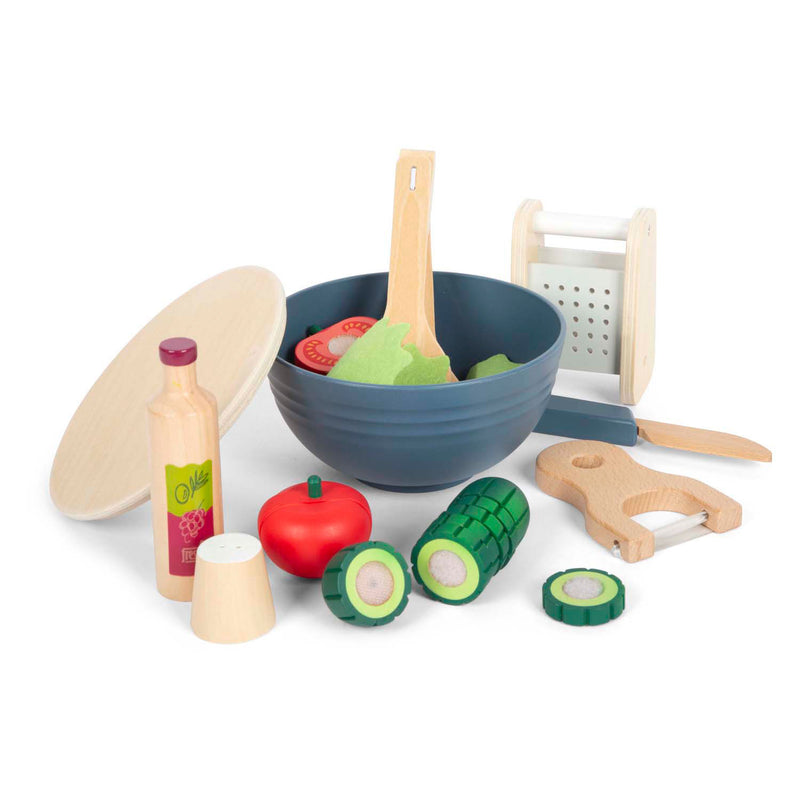 Load image into Gallery viewer, Small foot - houten speelgoed eten salade speelset, 11dlg.
