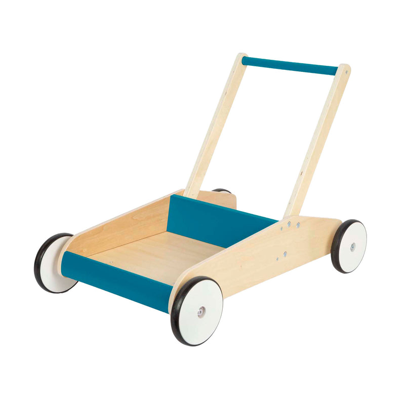 Load image into Gallery viewer, Small foot - houten loopwagen petrol blauw