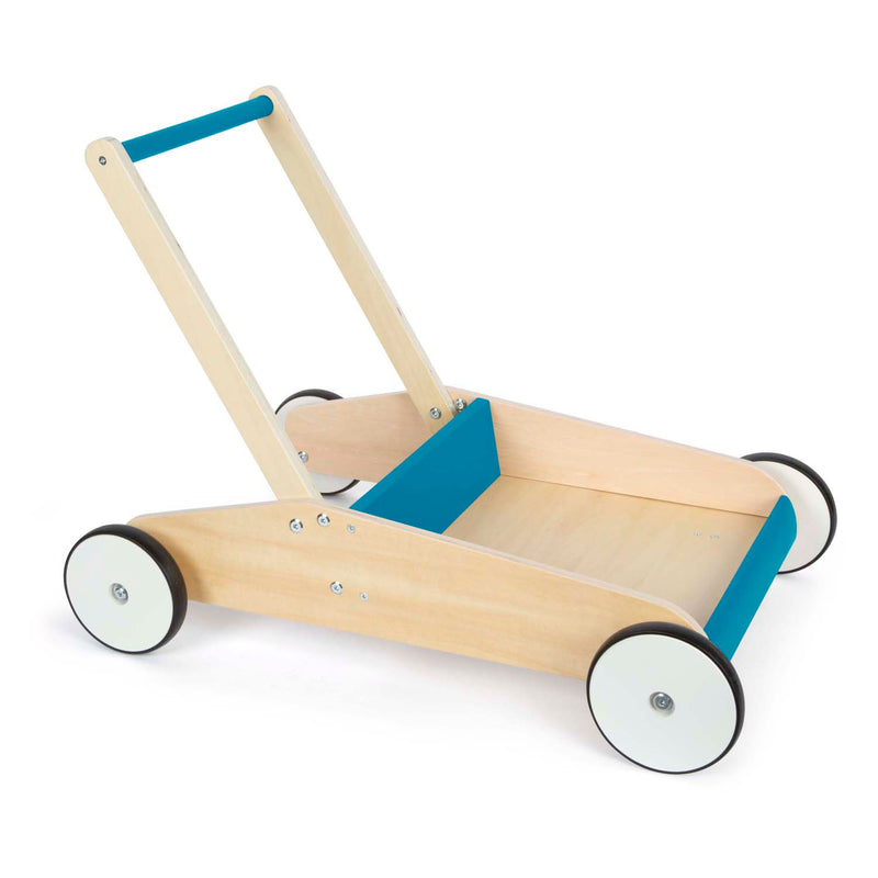 Load image into Gallery viewer, Small foot - houten loopwagen petrol blauw