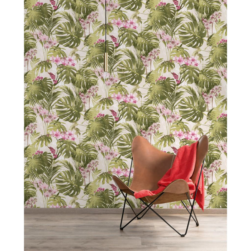 Load image into Gallery viewer, DUTCH WALLCOVERINGS DUTCH WALLCOVERINGS Behang Paradiso groen en roze