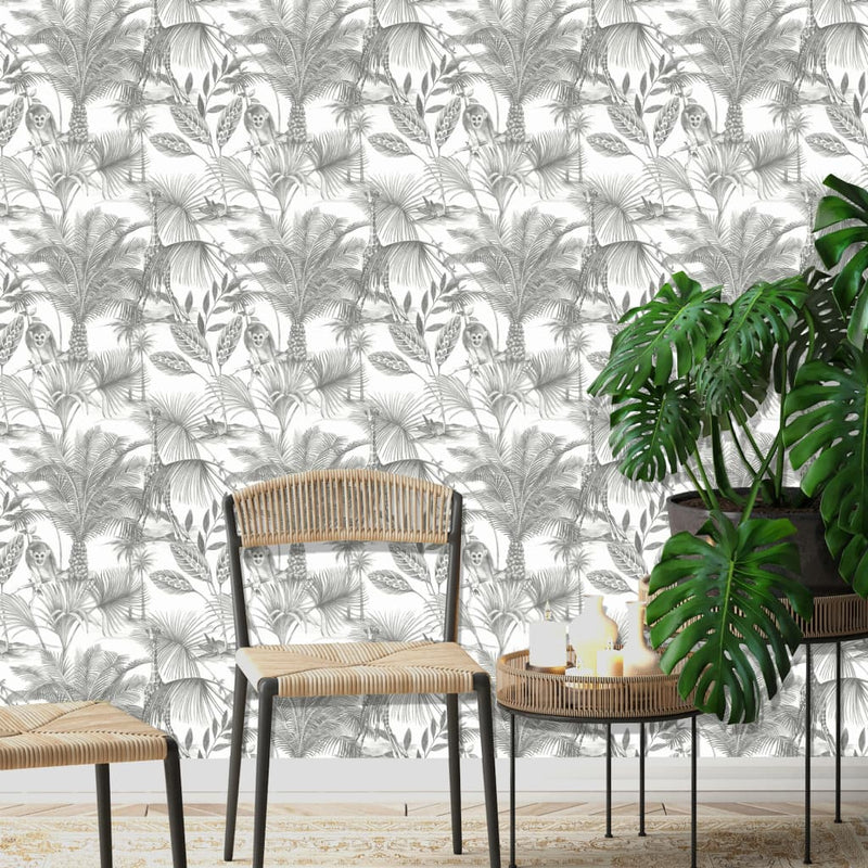 Load image into Gallery viewer, DUTCH WALLCOVERINGS DUTCH WALLCOVERINGS Behang Kidatu grijs en wit