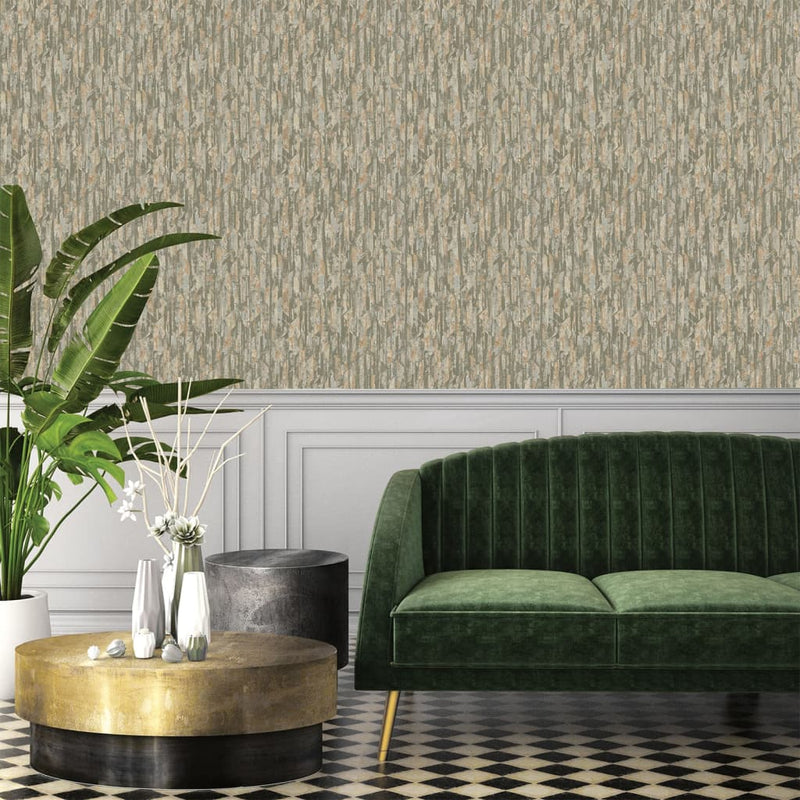 Load image into Gallery viewer, Dutch wallcoverings behang phoenix groen en beige