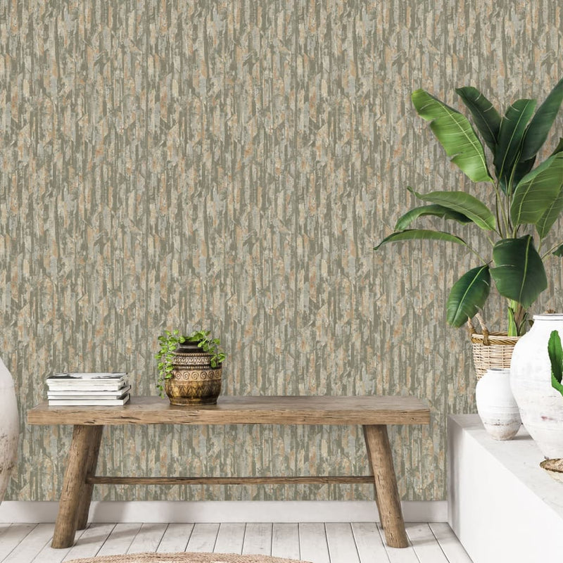 Load image into Gallery viewer, Dutch wallcoverings behang phoenix groen en beige