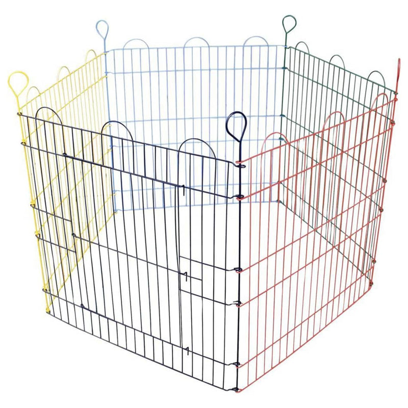 Load image into Gallery viewer, Flamingo 5-delige konijnenren pentagon 90x60 cm meerkleurig