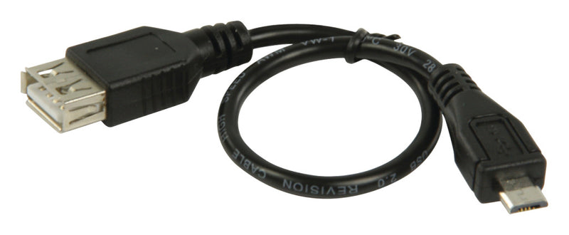 Load image into Gallery viewer, Valueline vlcp60570b02 usb 2.0 usb micro b mannelijk - usb a vrouwelijk adapter kabel 0,20 m zwart