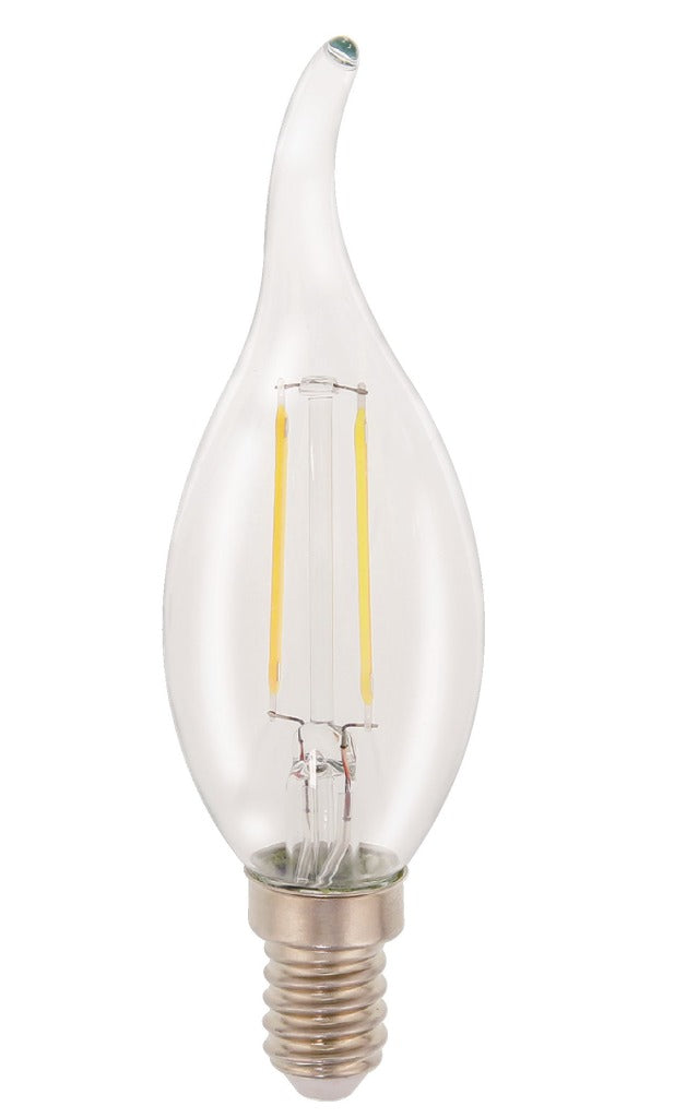 Load image into Gallery viewer, Hq lfe14fltp001 led retro filament lamp e14 gebogen kaars 2 w 210 lm 2700 k