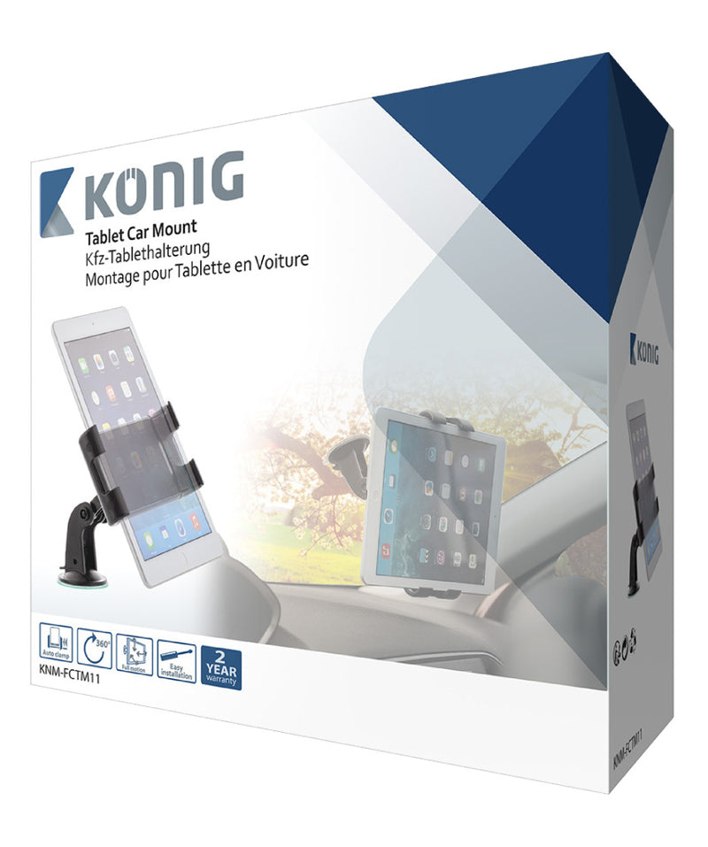 Afbeelding laden in galerijviewer, K ouml;nig knm-fctm11 tablet autohouder 360 deg; draai- en kantelbaar 0.7 kg