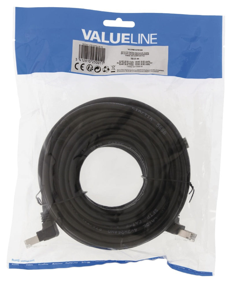 Load image into Gallery viewer, Valueline vlcp85127b100 cat5e sf utp netwerkkabel rj45 (8 8) male - rj45 (8 8) male 10.0 m zwart