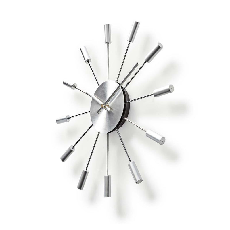 Afbeelding laden in galerijviewer, Nedis CLWA004MT34 Ronde Wandklok Diameter 34 Cm Zilver