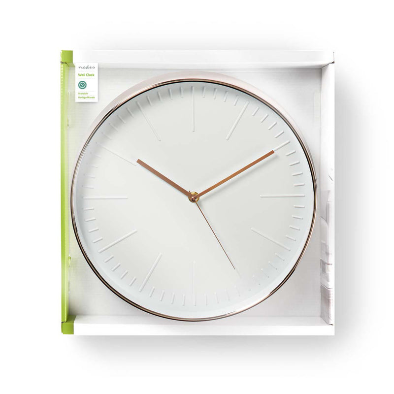 Load image into Gallery viewer, Nedis clwa013pc30re ronde wandklok diameter 30 cm wit roze-goud