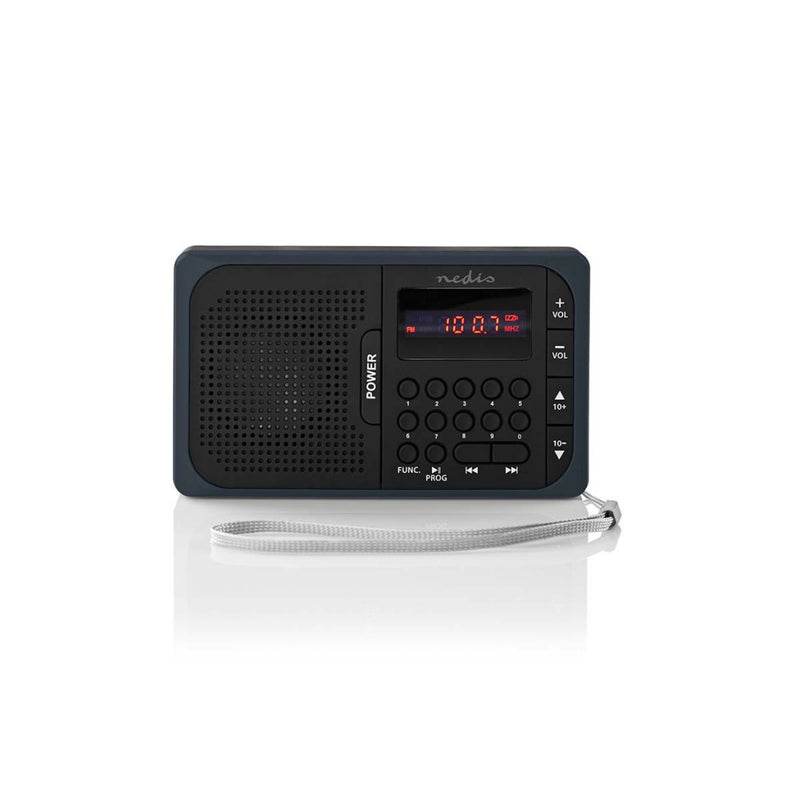 Load image into Gallery viewer, Nedis rdfm2100gy fm-radio 3,6 w usb-poort microsd-kaartsleuf zwart grijs