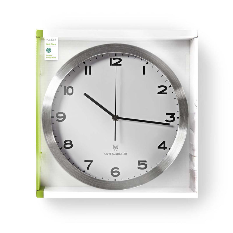 Afbeelding laden in galerijviewer, Nedis CLWA110RWT Radiogestuurde Wandklok 30 Cm Wit