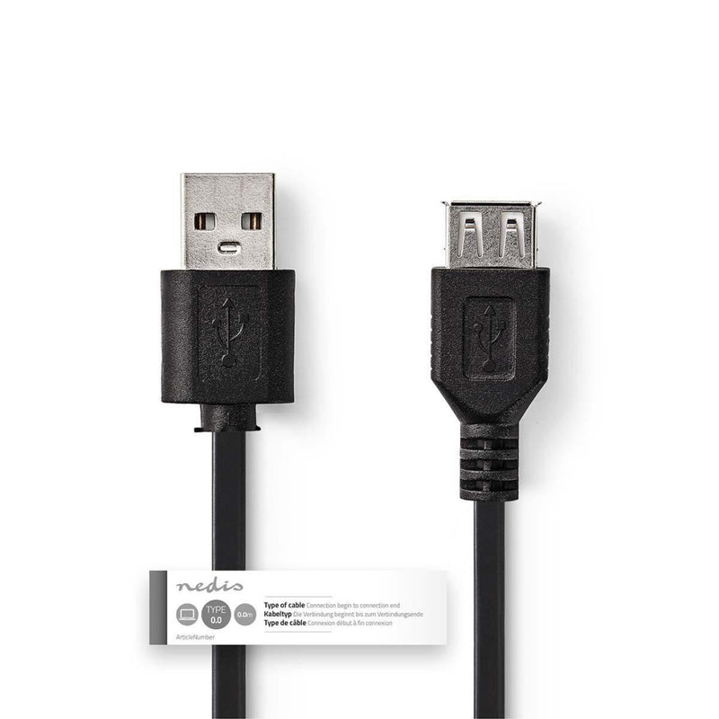 Load image into Gallery viewer, Nedis ccgt60010bk30 kabel usb 2.0 a male - usb a female 3,0 m zwart